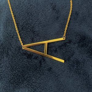 Gold letter necklace